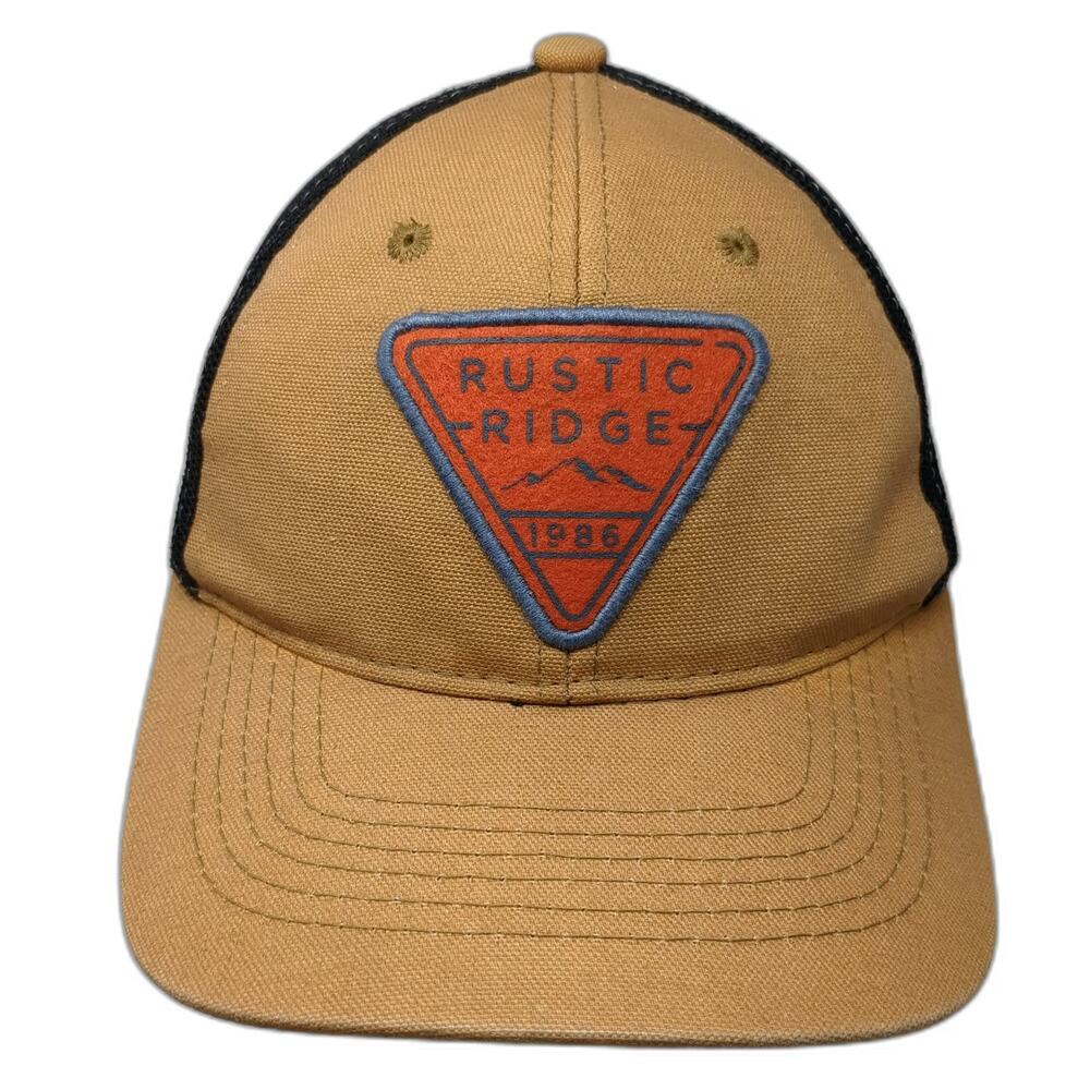 Outdoor Cap Trucker Hat Brown Black One Size Rustic Ridge Patch Snapback Mesh